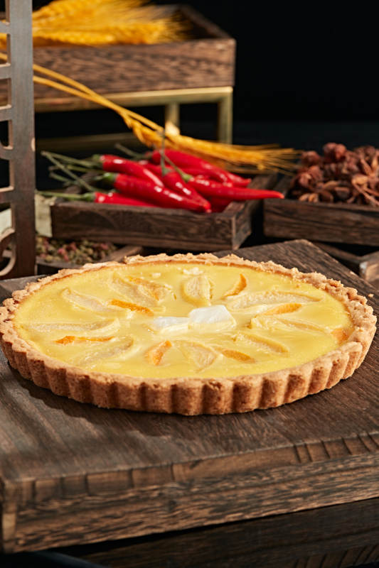 圆形烤苹果派图片