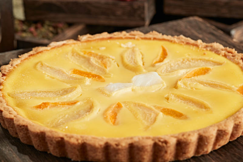 圆形烤苹果派图片