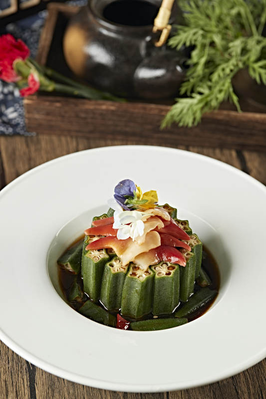 捞汁秋葵北极贝图片