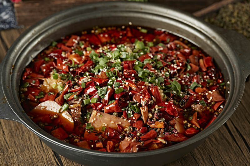 砂锅香辣毛血旺图片