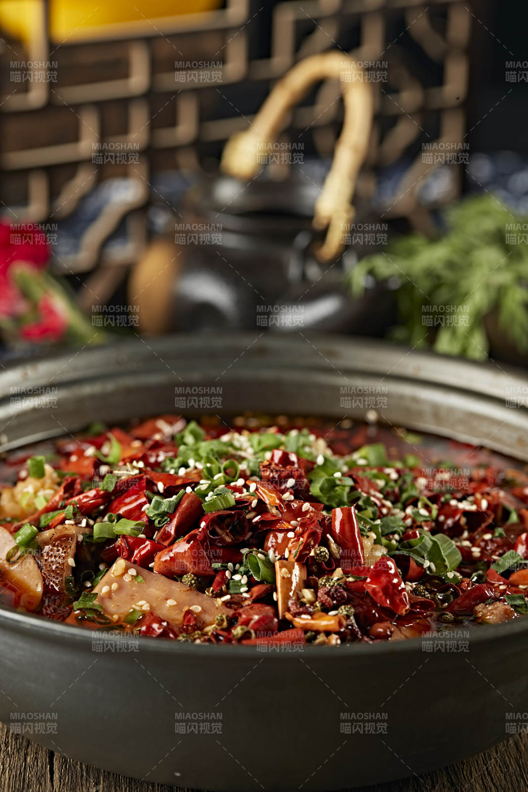 砂锅香辣毛血旺图片