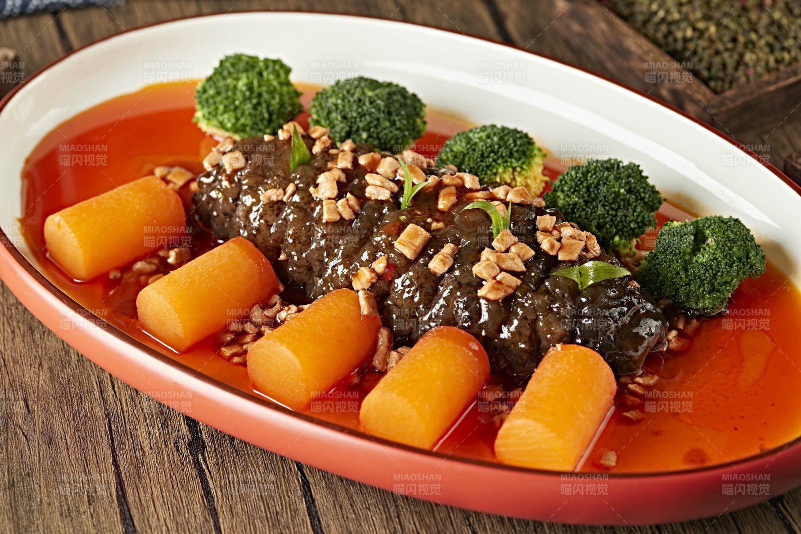 红油捞汁大海参图片