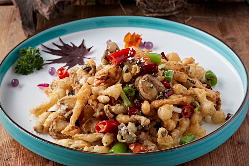 油炸海鲜山珍菌图片