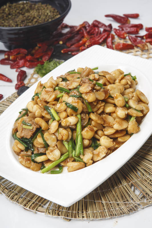 韭菜肉炒大豆瓣图片
