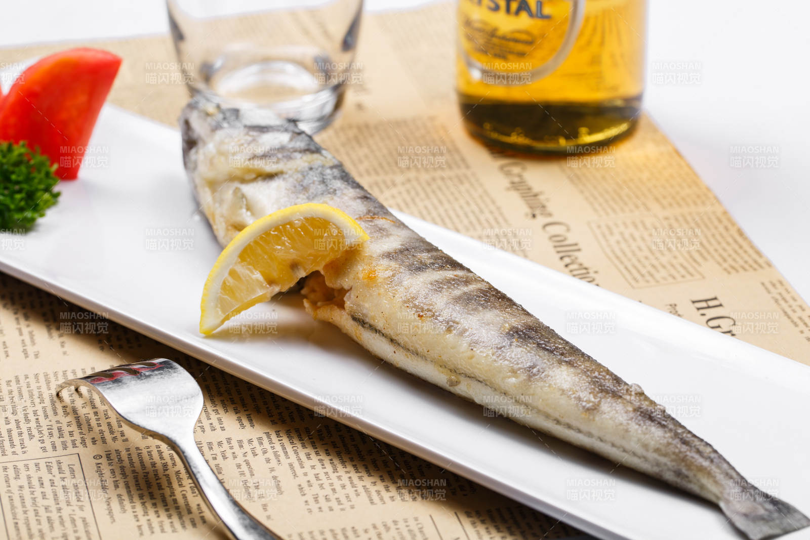 日式铁板煎青鱼图片
