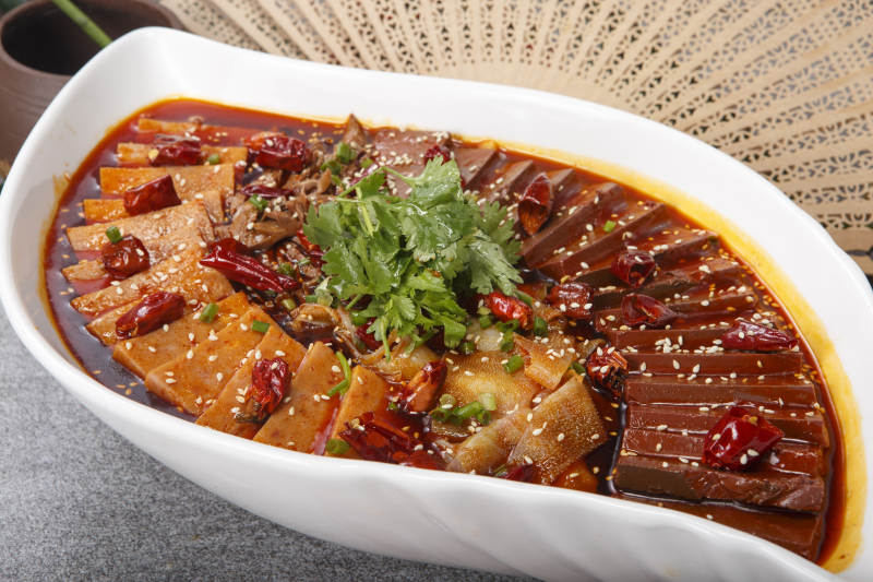 红油川香毛血旺图片