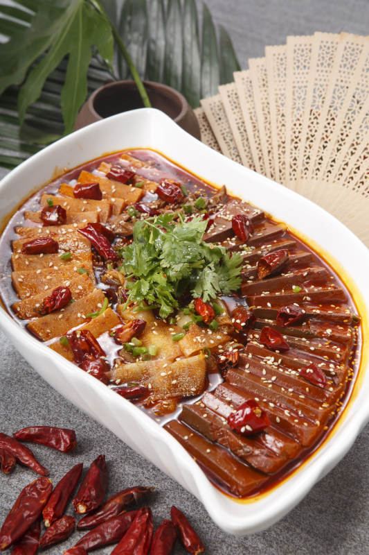 红油川香毛血旺图片