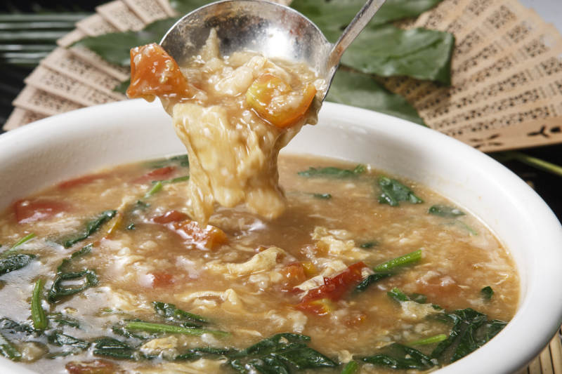 鸡蛋菠菜疙瘩汤图片