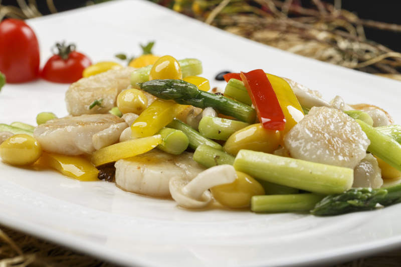 遍野芝兰煎澳带蒜薹鸡枞菌带子图片