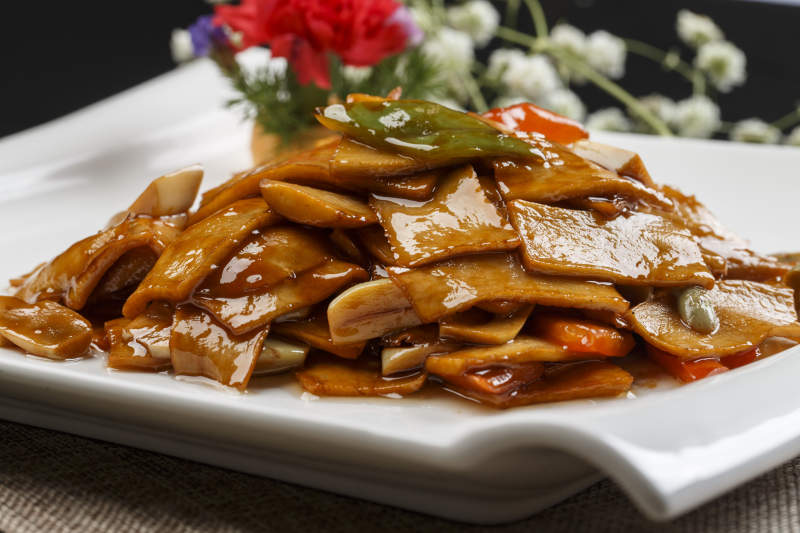 XO酱香炒杏鲍菇片图片