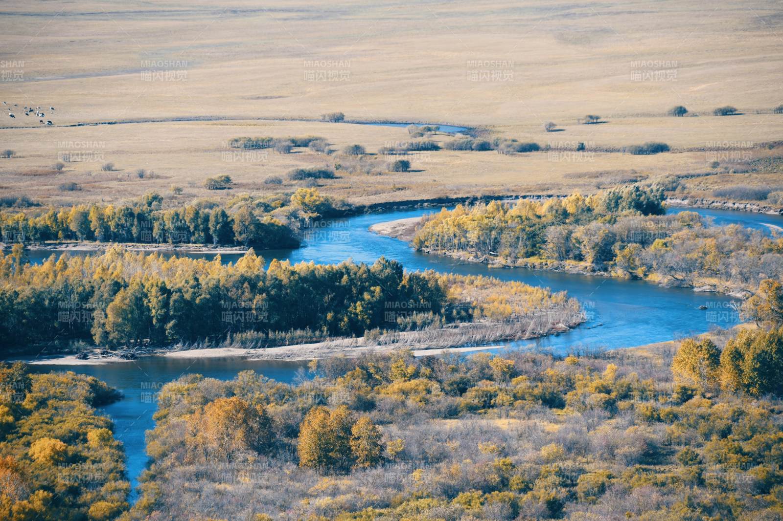 呼伦贝尔秋日河湾风光图片
