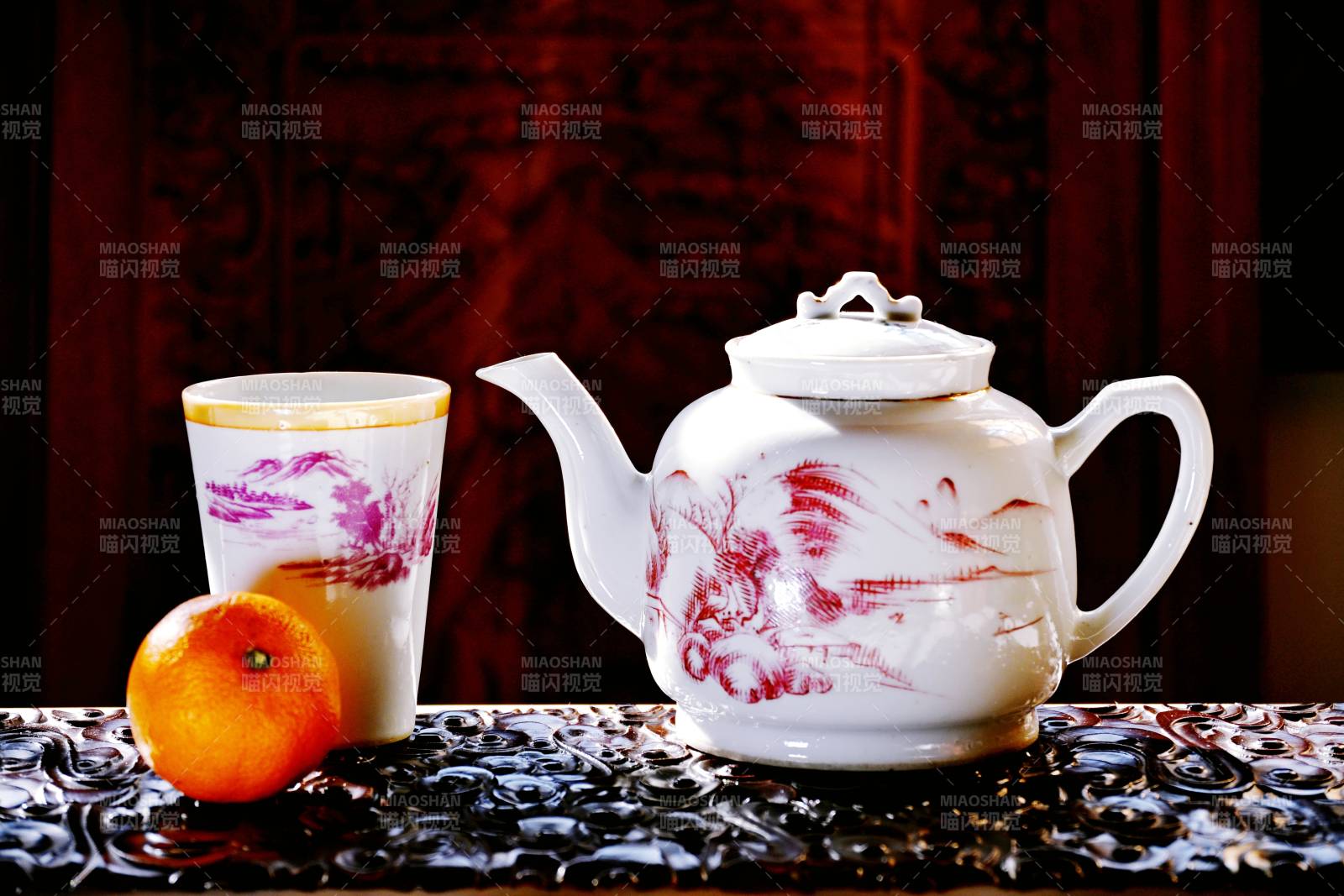 茶具静物图图片