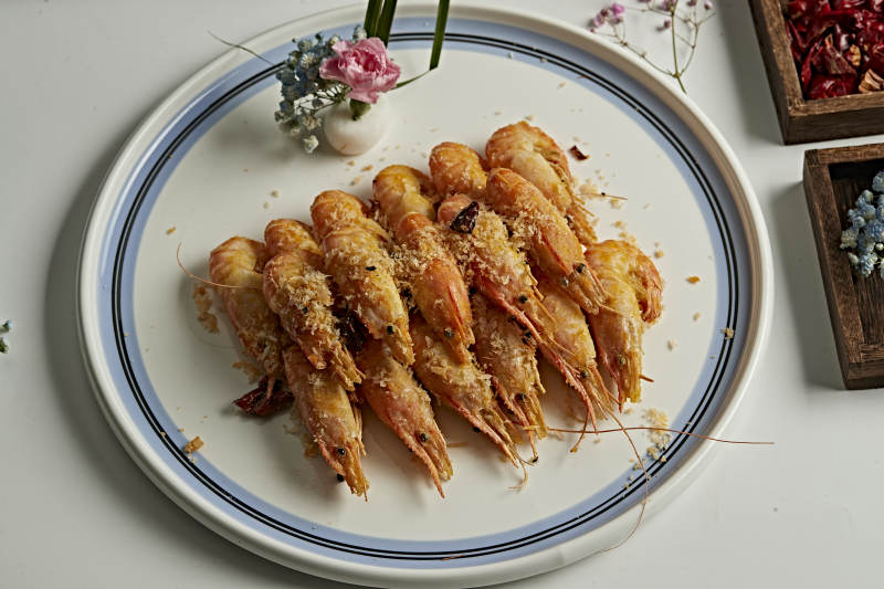 油炸避风塘罗氏沼虾（油炸大头虾）图片