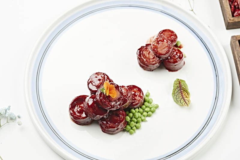 糖醋浇汁九转葱肠图片