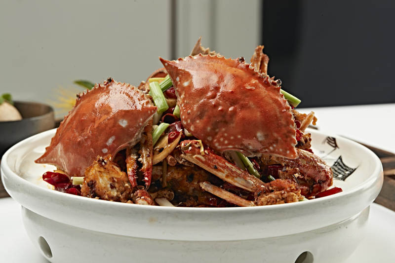 川香葱姜辣炒梭子蟹图片