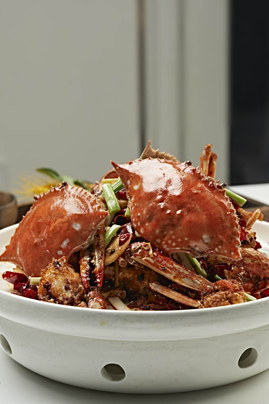 川香葱姜辣炒梭子蟹图片