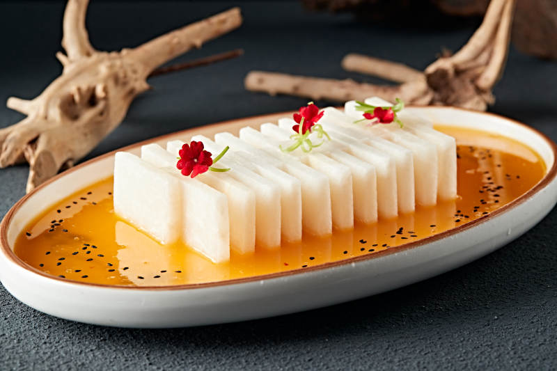 百香果汁配鲜切凉薯图片