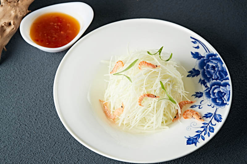 浇汁磷虾干拌芥兰丝图片