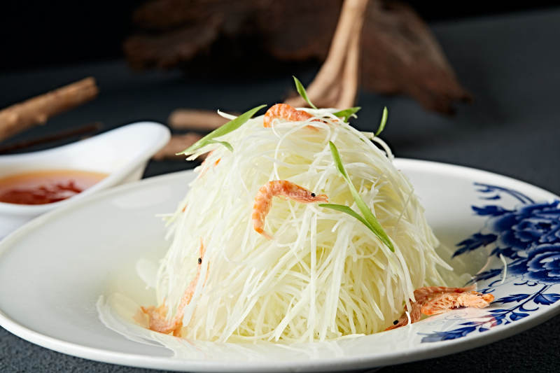 浇汁磷虾干拌芥兰丝图片