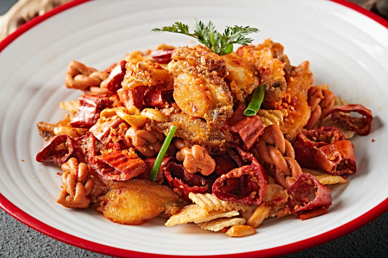 干炸辣味香酥酥脆小鲍鱼图片