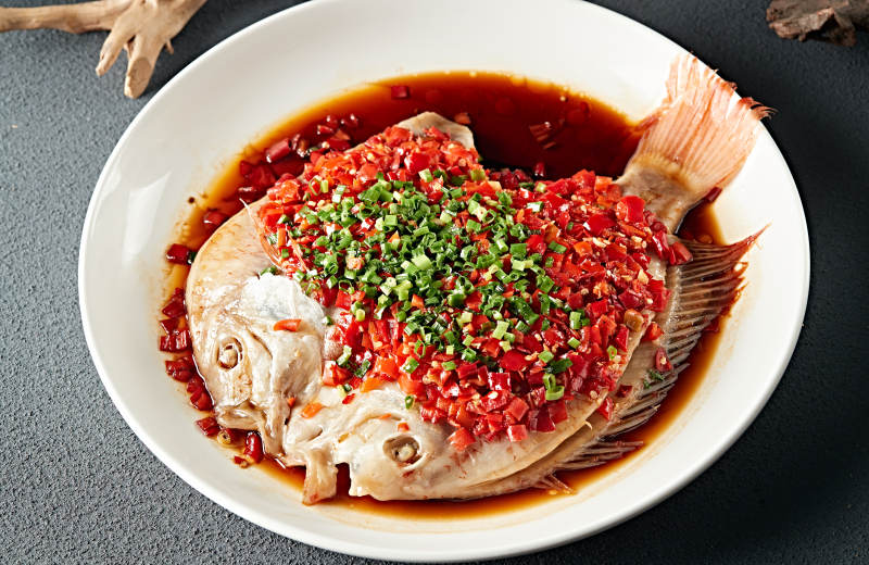 剁椒豉油蒸鲷鱼图片
