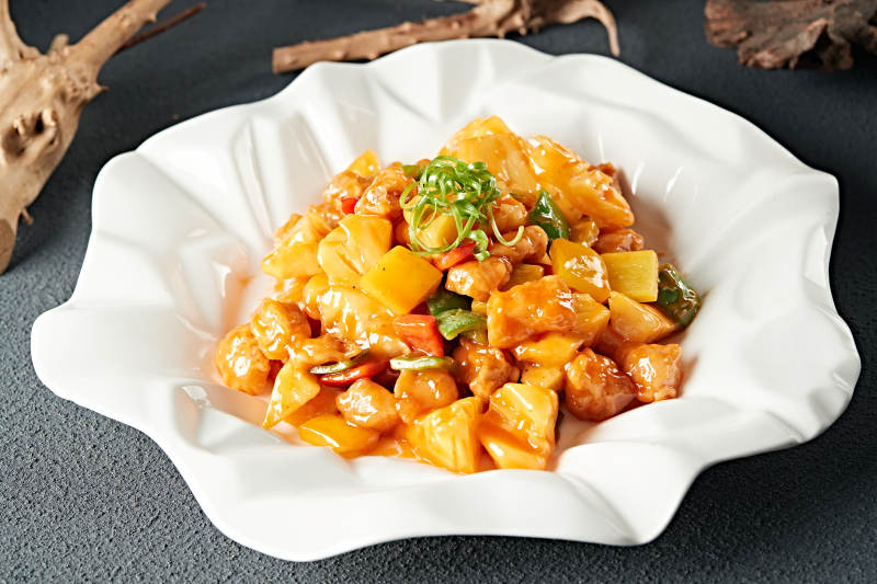 港式菠萝彩椒咕咾肉图片