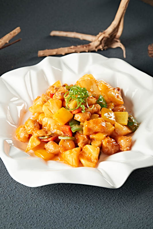 港式菠萝彩椒咕咾肉图片