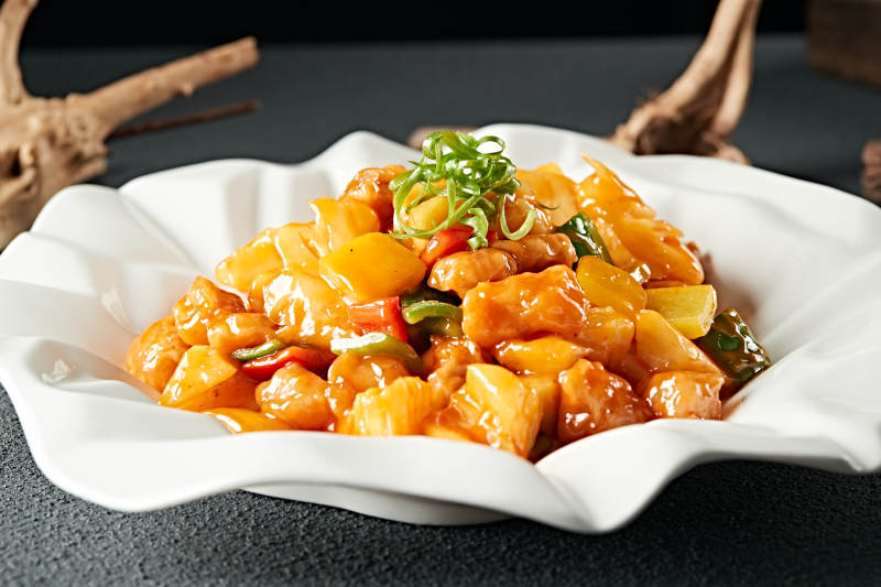 港式菠萝彩椒咕咾肉图片