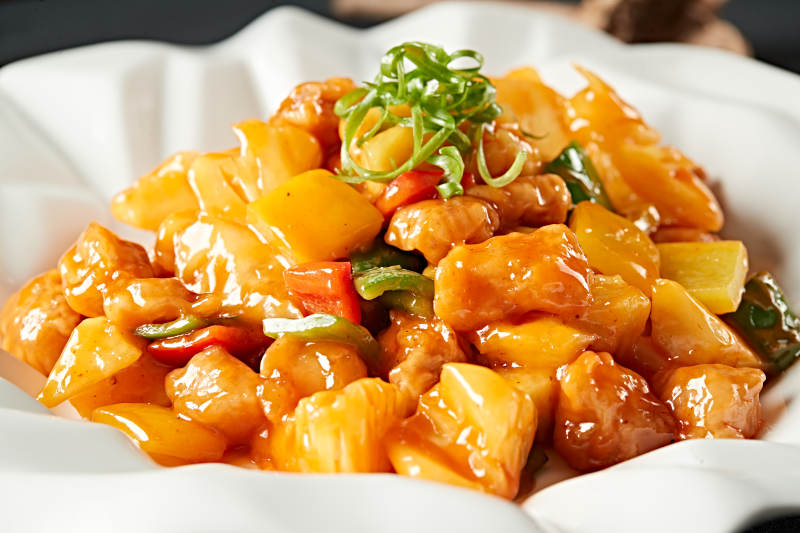 港式菠萝彩椒咕咾肉图片