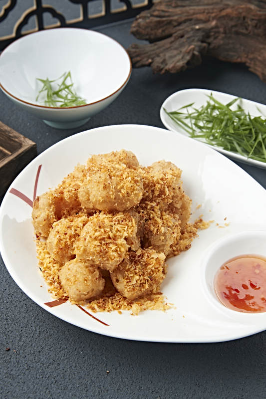 避风塘面包糠炸鲜墨鱼丸图片