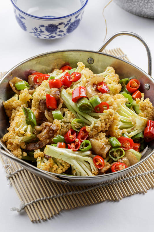 小炒有机菜花图片