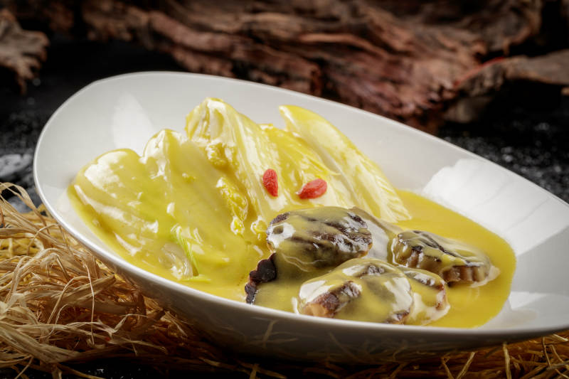 浓汁花菇娃娃菜图片