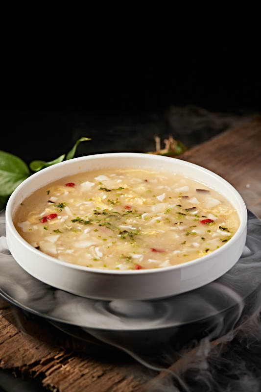 浓汤枸杞香菇千叶豆腐羹图片