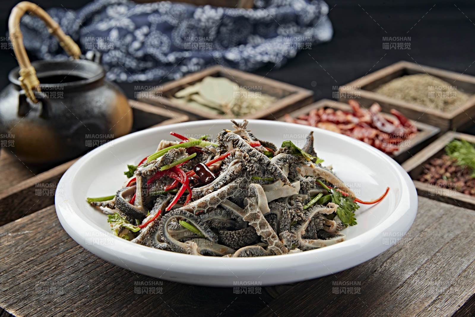 香辣彩椒蒜香拌羊肚图片