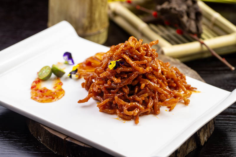 猪肉丝炒杏干图片