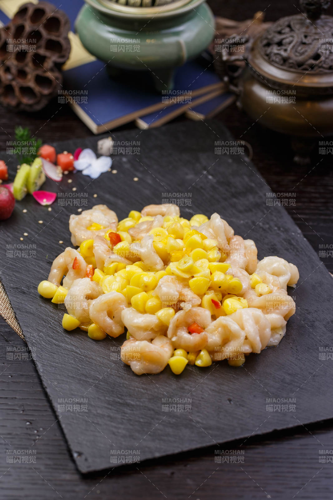 玉米炒虾仁图片