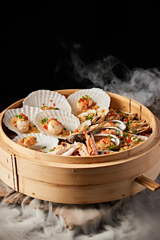 笼屉香蒸蒜蓉香辣海鲜大咖图片