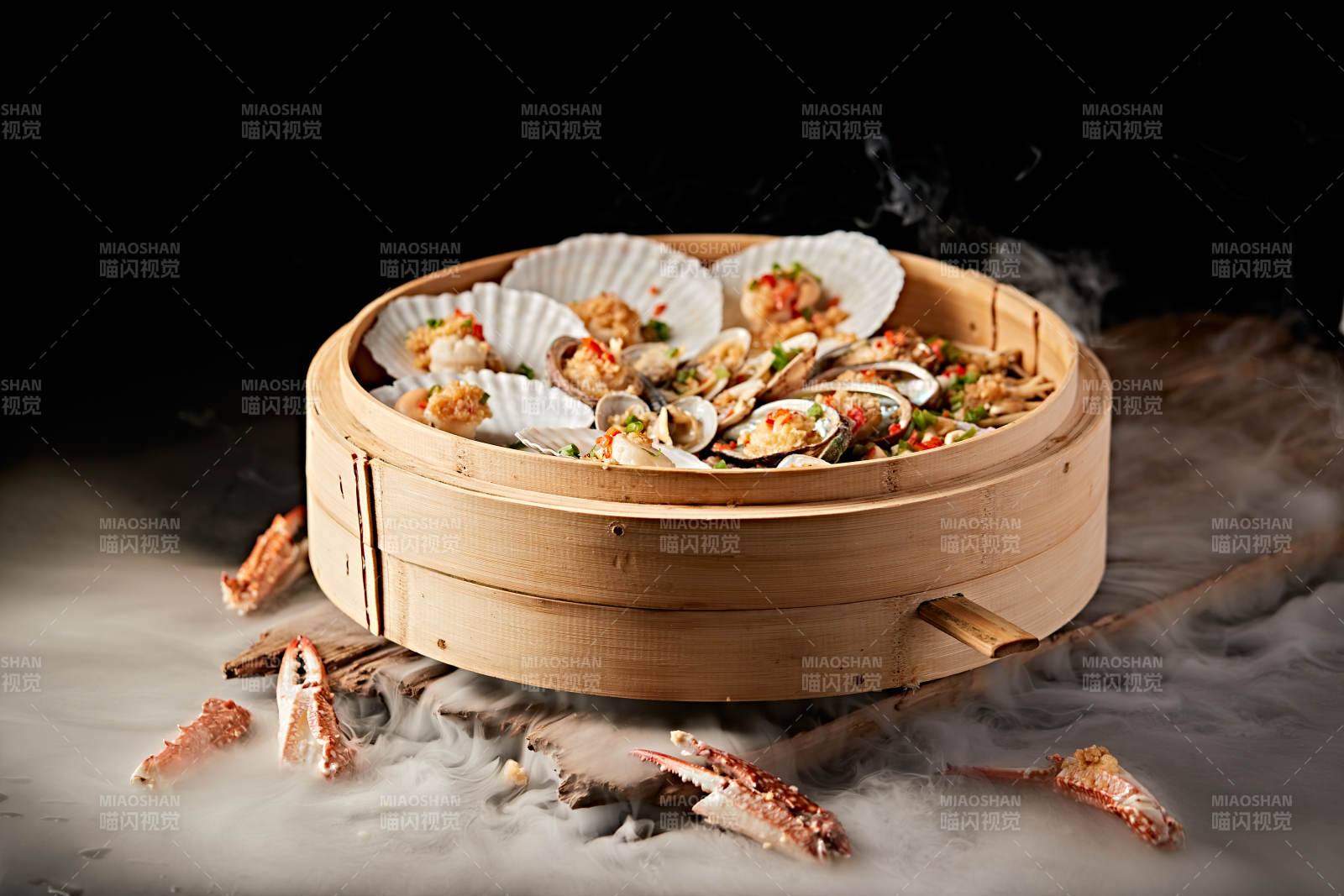 笼屉香蒸蒜蓉香辣海鲜大咖图片