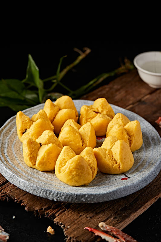 糜子面豆馅开花黄馍馍图片