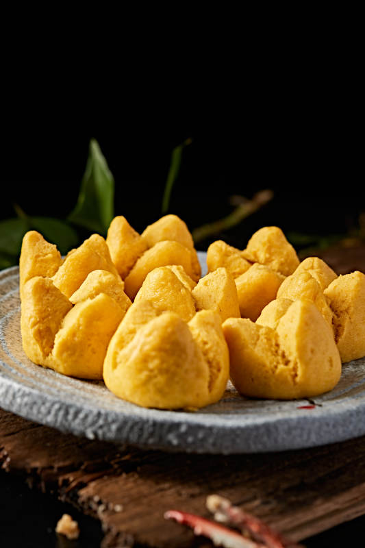 糜子面豆馅开花黄馍馍图片