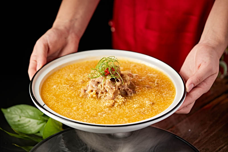 肥牛鲍鱼粒滋补金米粥图片