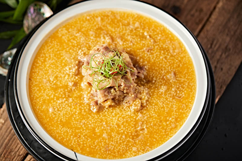 肥牛鲍鱼粒滋补金米粥图片