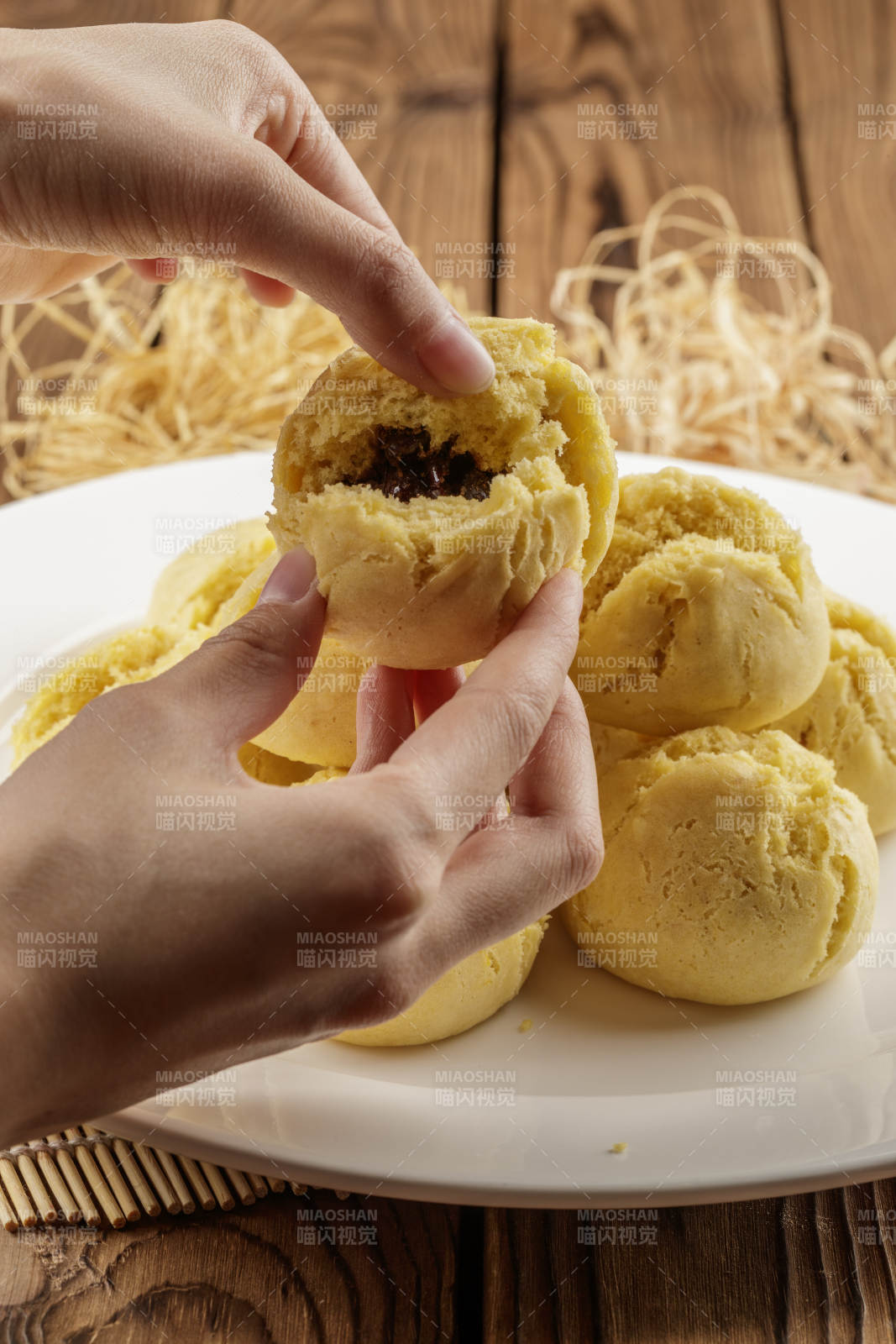 花豆馅黄馍馍图片