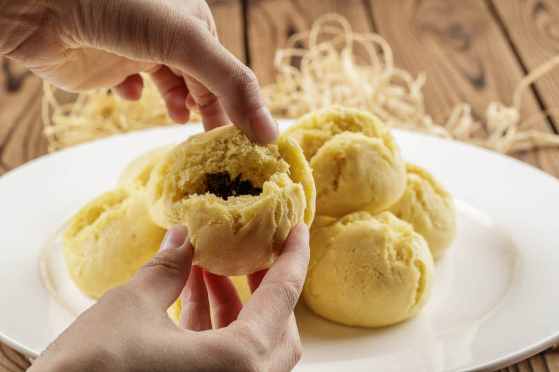 花豆馅黄馍馍图片