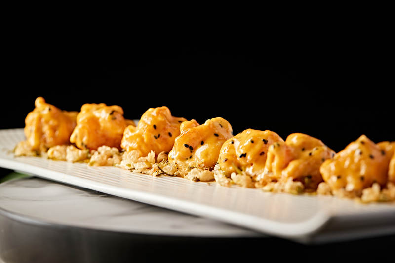 茉莉花香芝士芥末大虾球图片