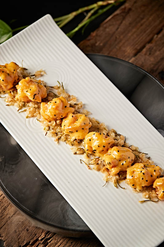 茉莉花香芝士芥末大虾球图片