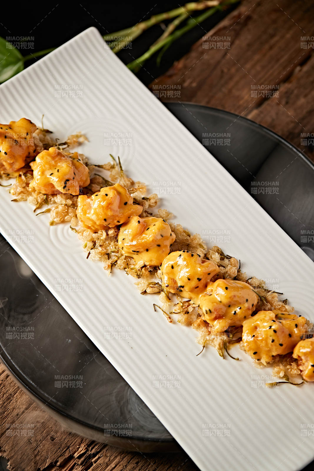 茉莉花香芝士芥末大虾球图片