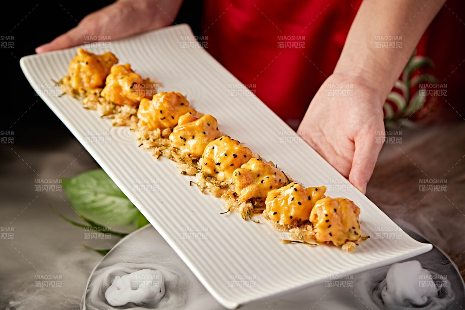 茉莉花香芝士芥末大虾球图片