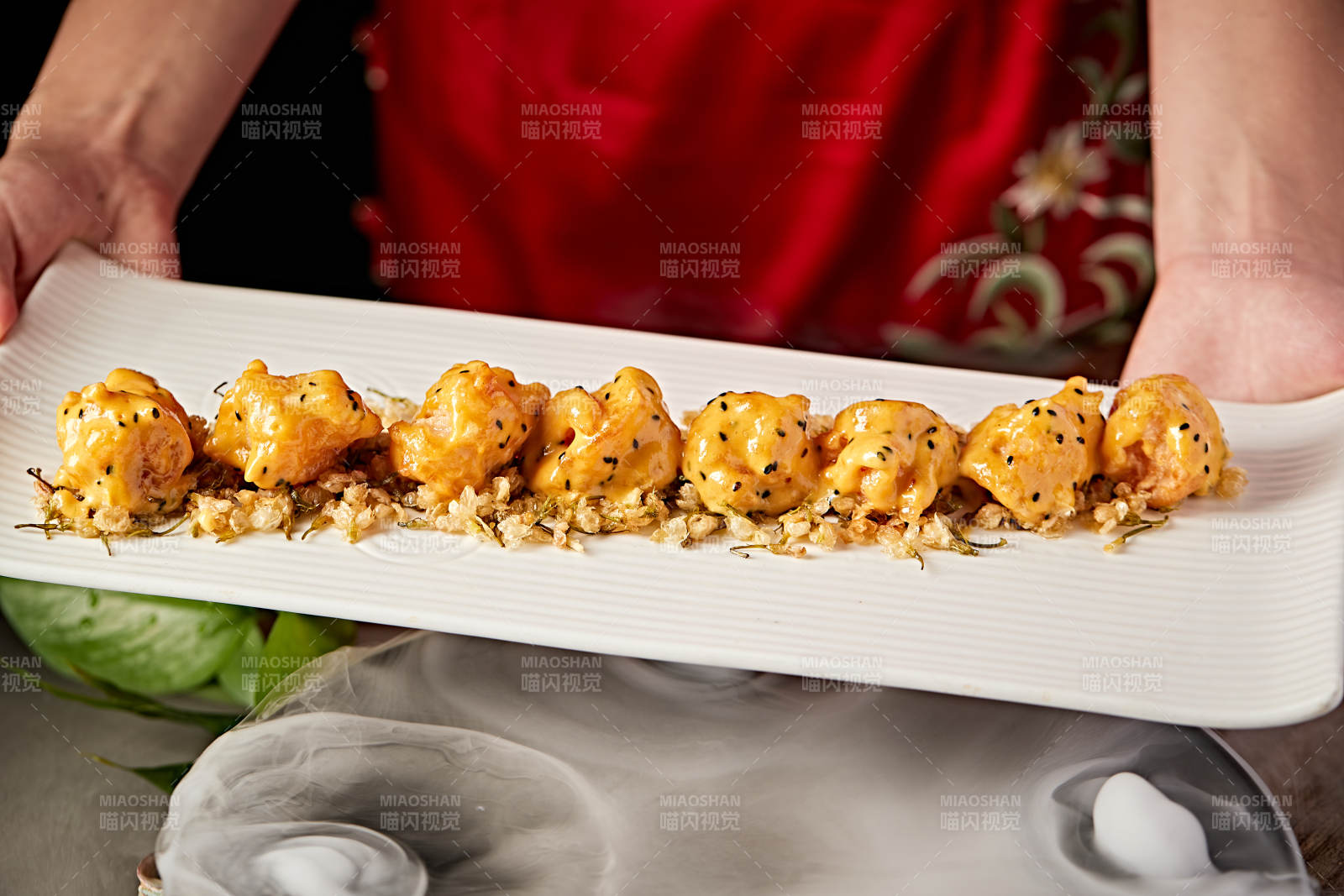 茉莉花香芝士芥末大虾球图片