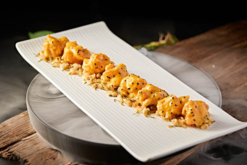 茉莉花香芝士芥末大虾球图片